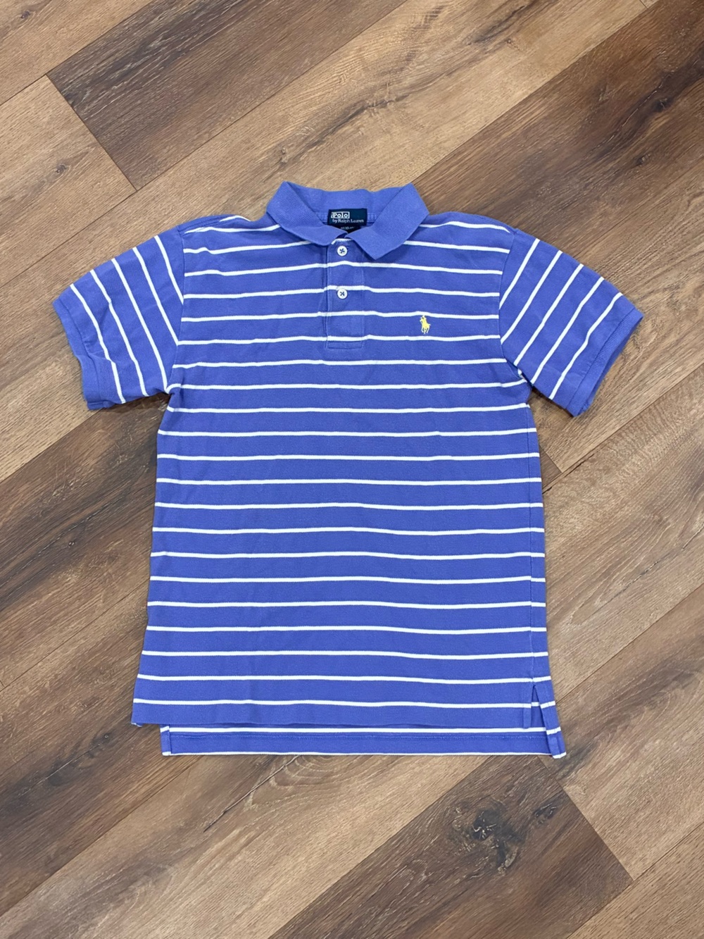 Ralph Lauren Blue Stripe Polo Shirt 10/12 Boy
